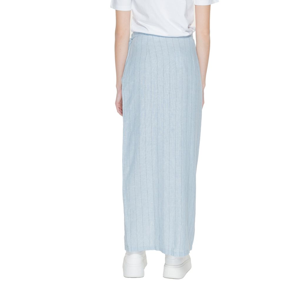 Vero Moda Light Blue Linen Long Skirt Vero Moda