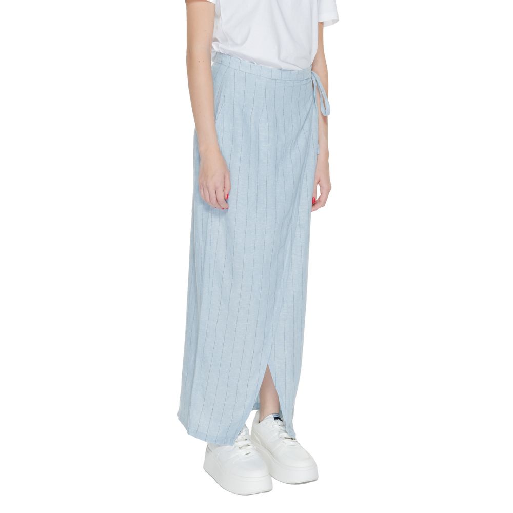 Vero Moda Light Blue Linen Long Skirt Vero Moda