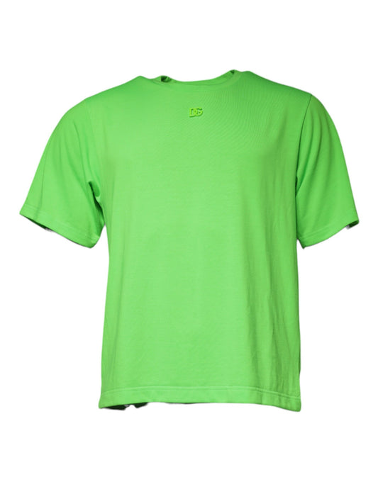 Dolce & Gabbana Green Logo Round Neck Short Sleeves T-shirt Dolce & Gabbana
