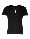 Dolce & Gabbana Black Cotton Necklace Embellished T-shirt - Eljoys Fashion 