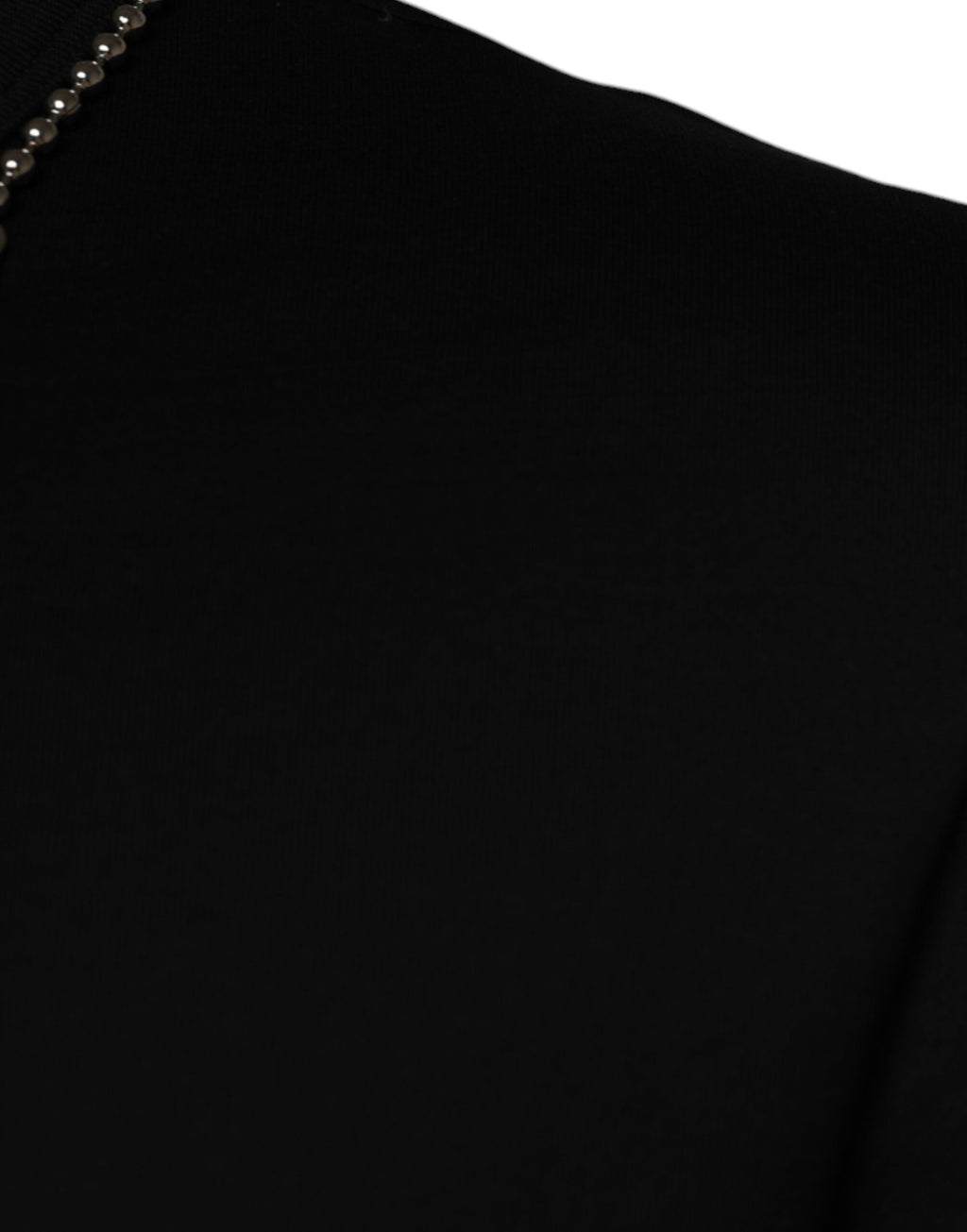 Dolce & Gabbana Black Cotton Necklace Embellished T-shirt - Eljoys Fashion 