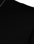 Dolce & Gabbana Black Cotton Necklace Embellished T-shirt - Eljoys Fashion 