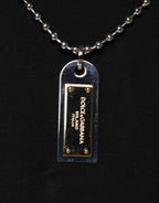 Dolce & Gabbana Black Cotton Necklace Embellished T-shirt - Eljoys Fashion 