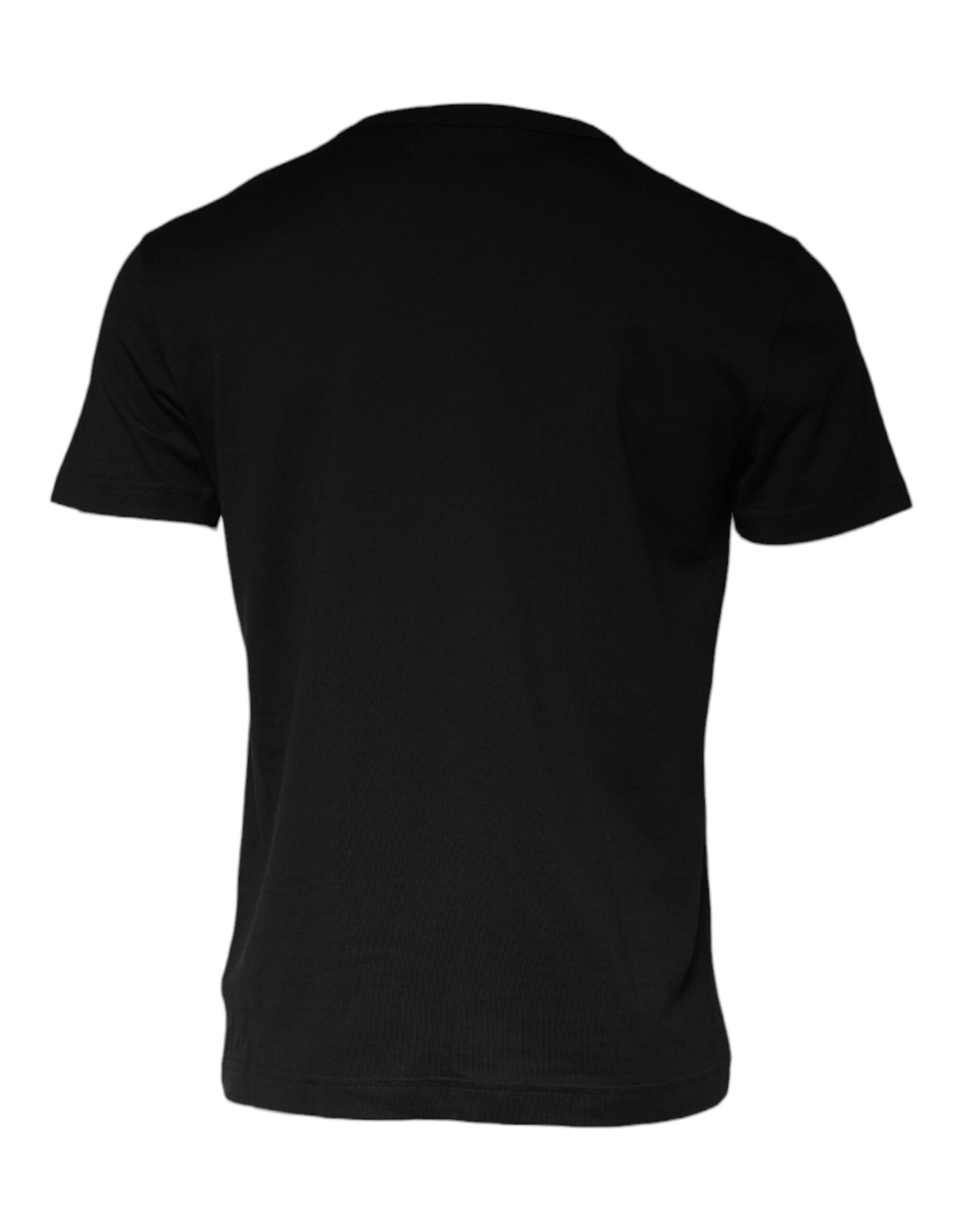 Dolce & Gabbana Black Cotton Necklace Embellished T-shirt Dolce & Gabbana