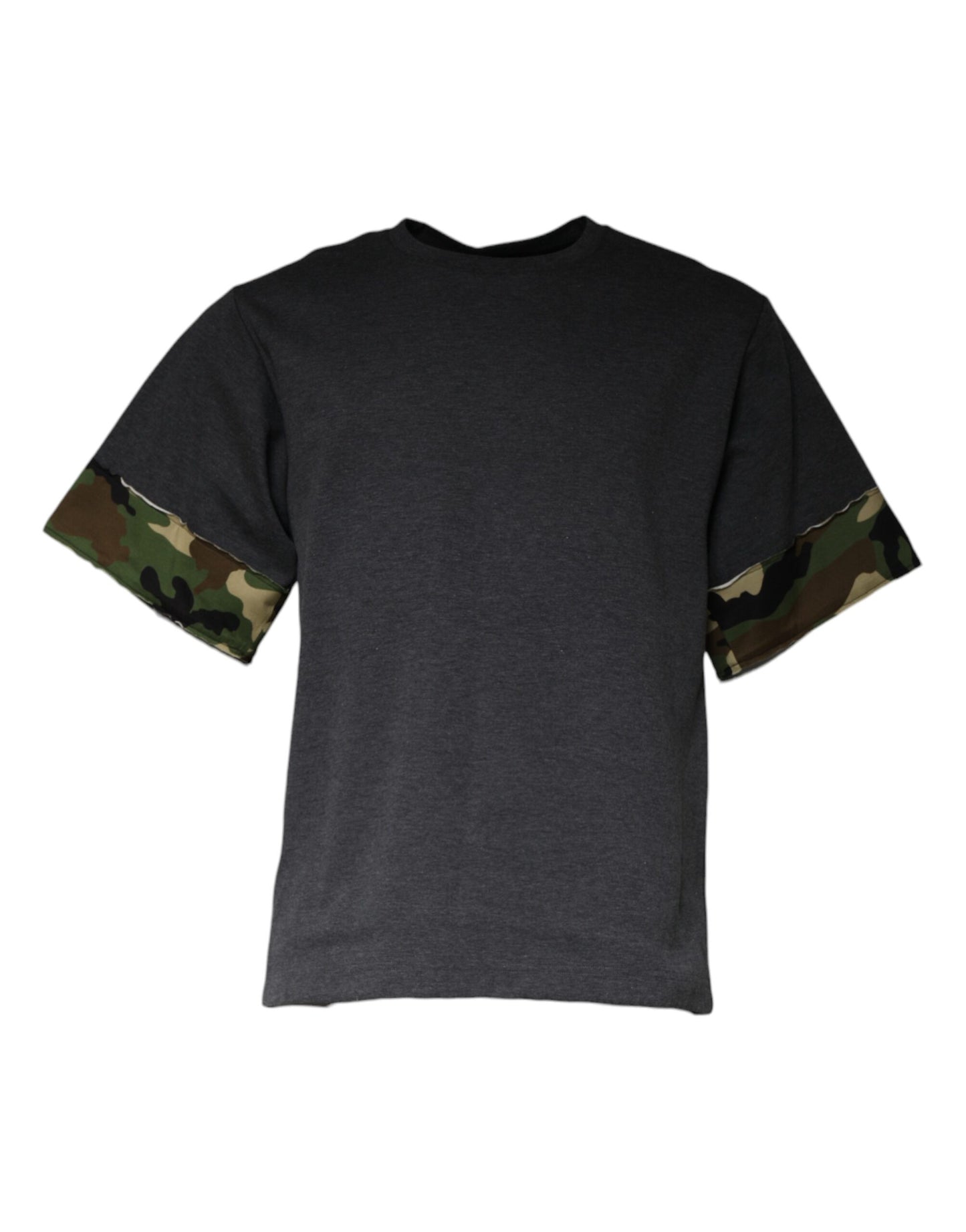 Dolce & Gabbana Dark Gray Camouflage Crew Neck T-shirt Dolce & Gabbana
