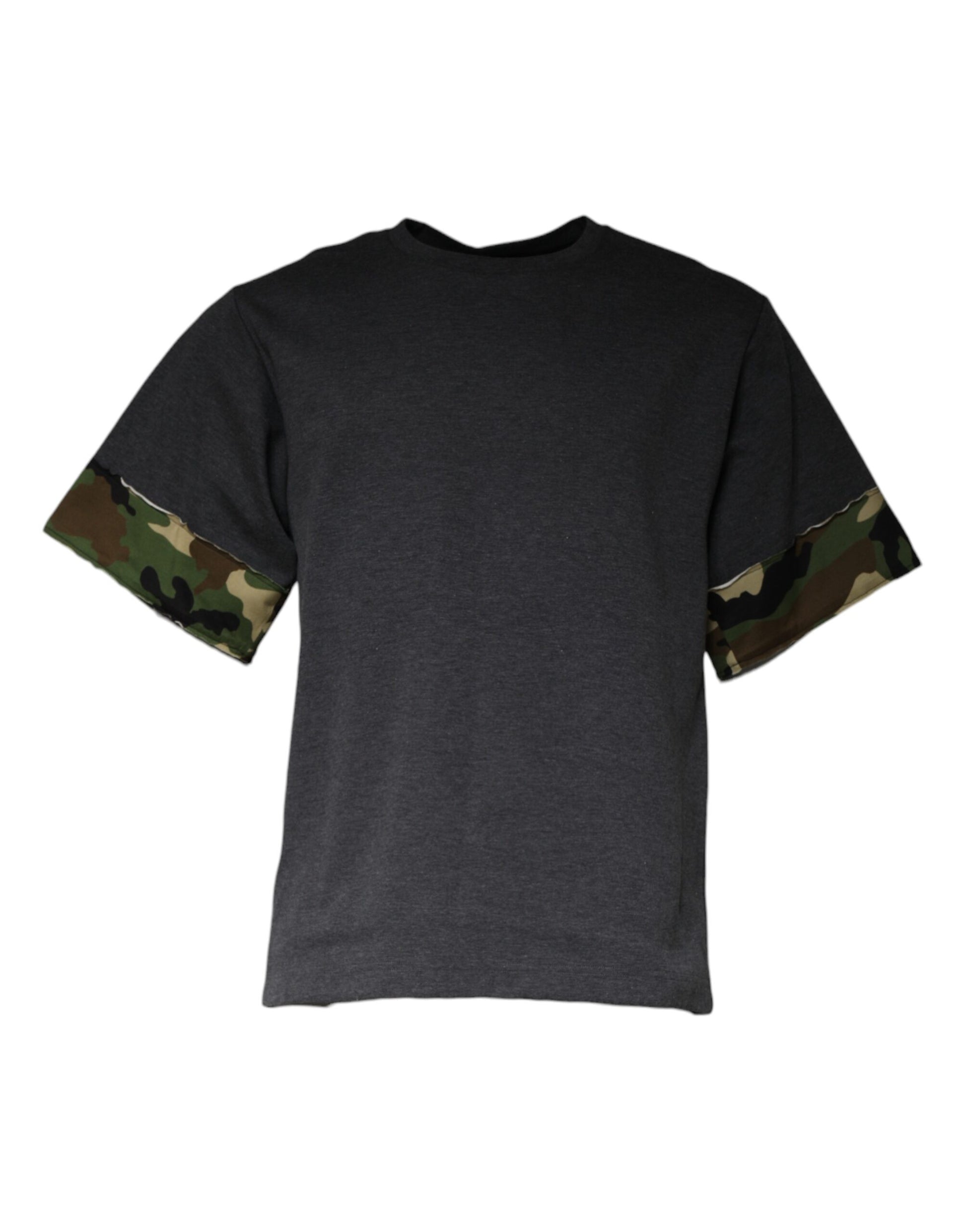 Dolce & Gabbana Dark Gray Camouflage Crew Neck T-shirt Dolce & Gabbana