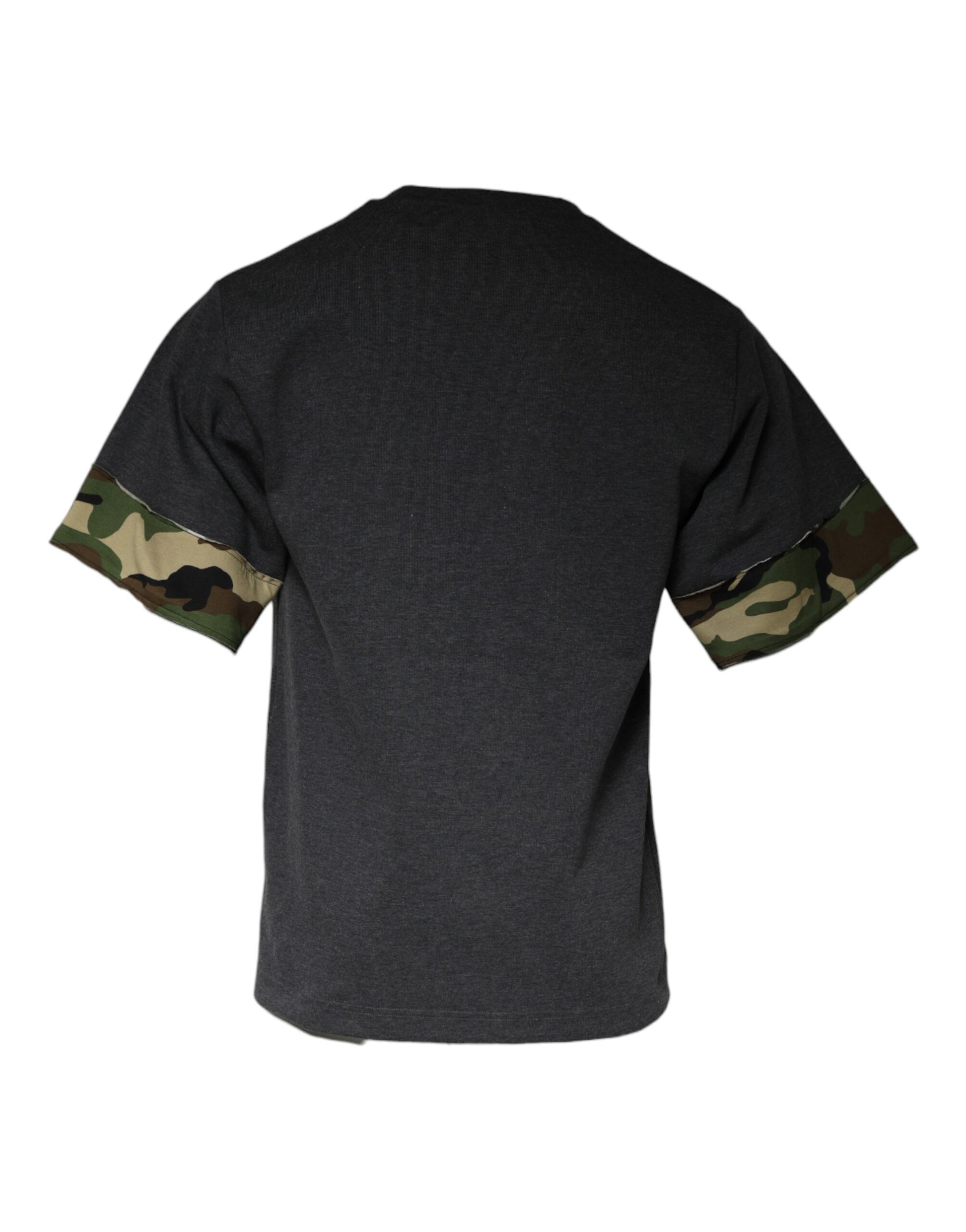 Dolce & Gabbana Dark Gray Camouflage Crew Neck T-shirt Dolce & Gabbana