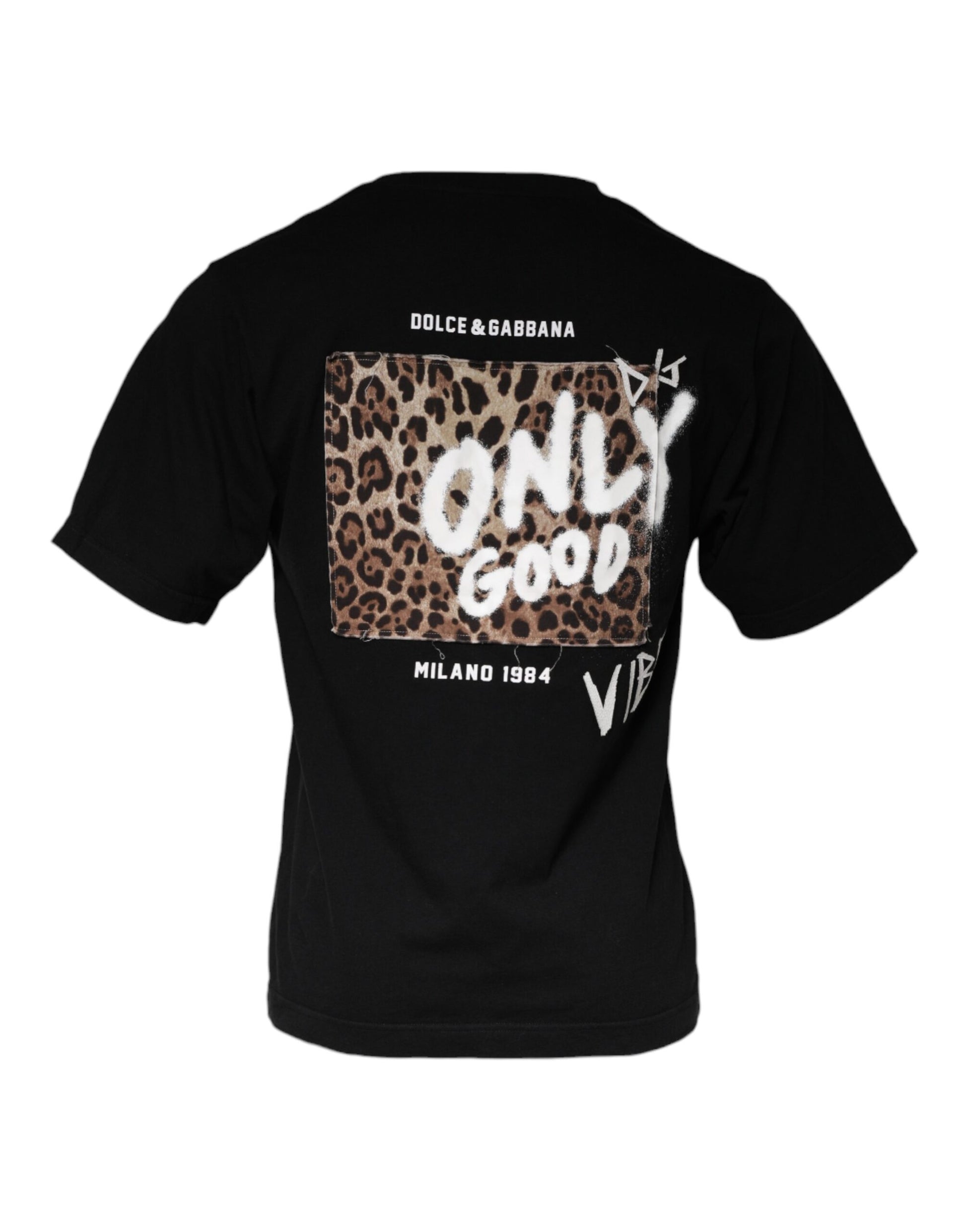 Dolce & Gabbana Black Amore Print Cotton Crew Neck T-shirt Dolce & Gabbana
