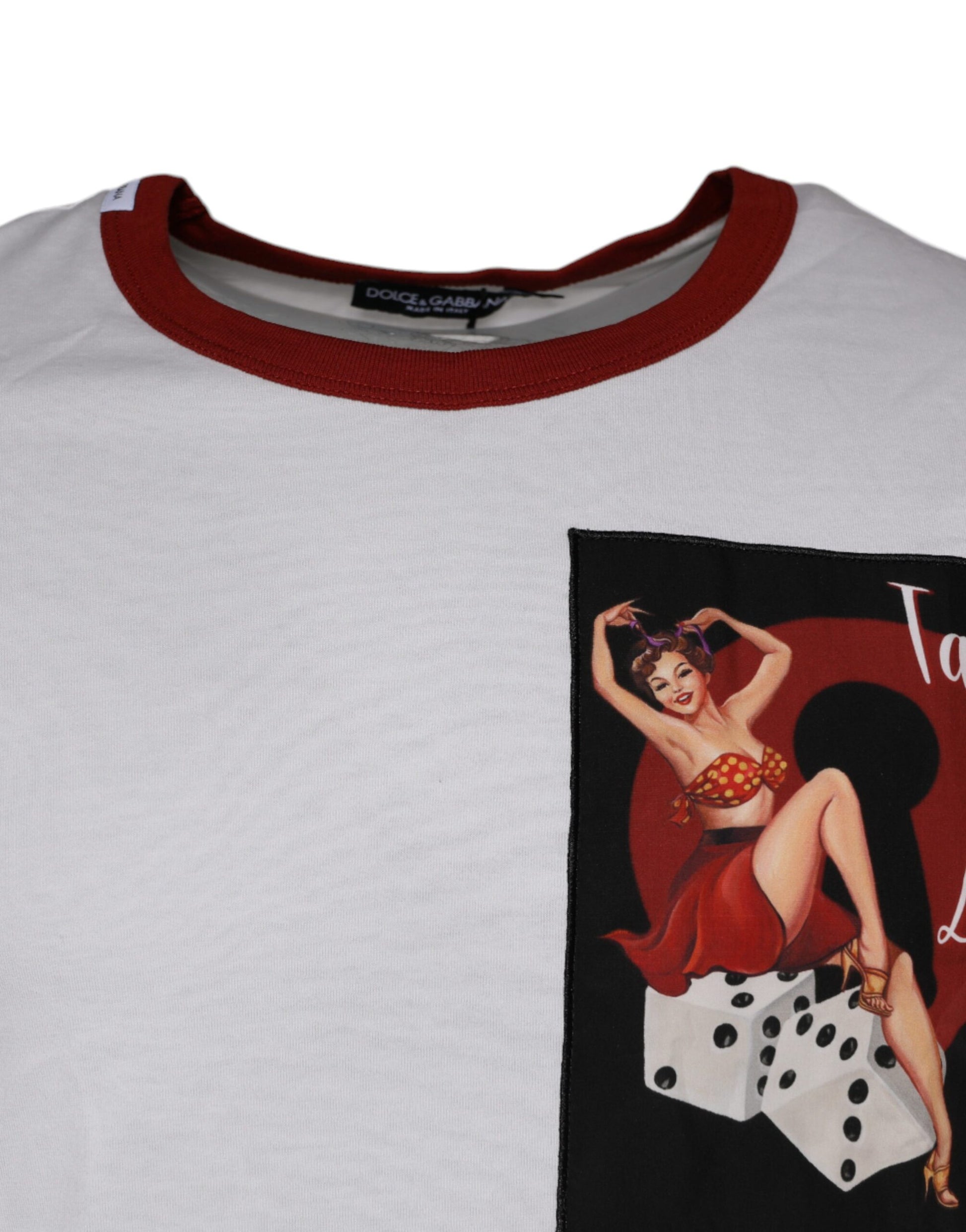 Dolce & Gabbana White Graphic Print Cotton Crew Neck T-shirt Dolce & Gabbana