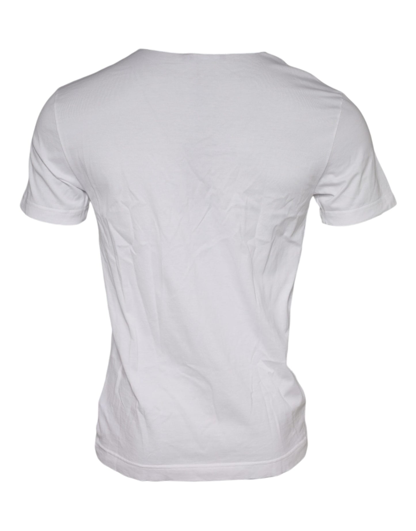 Dolce & Gabbana White Graphic Print Cotton Crew Neck T-shirt Dolce & Gabbana