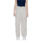 Street One Beige Linen Flared Pants