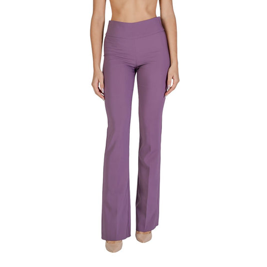 Sandro Ferrone Purple Polyester Pant Sandro Ferrone
