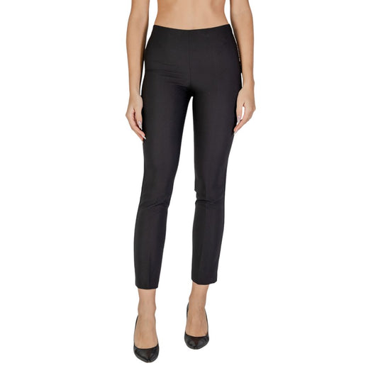 Sandro Ferrone Black Polyester Pant Sandro Ferrone