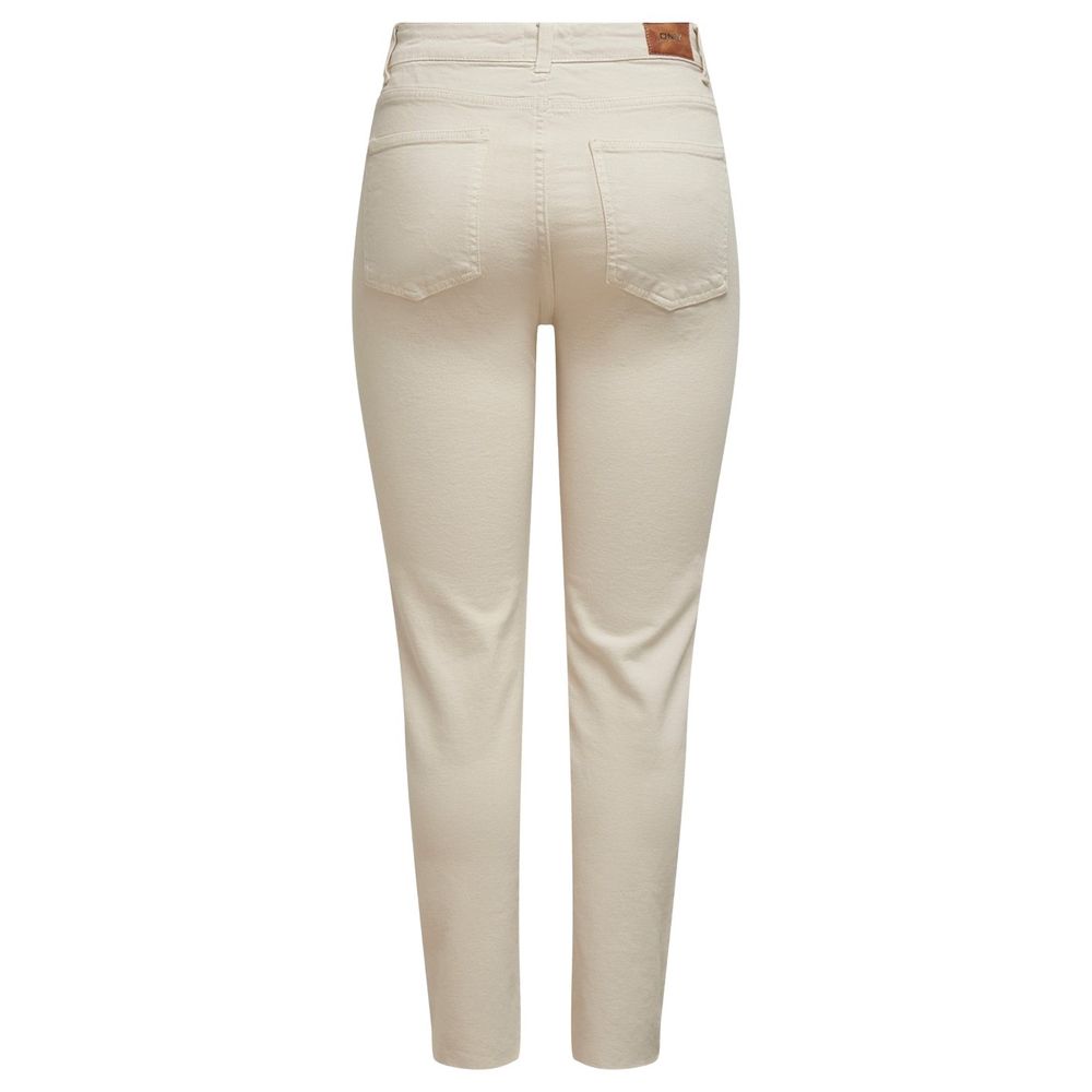 Only Beige Cotton Mom Jean Only