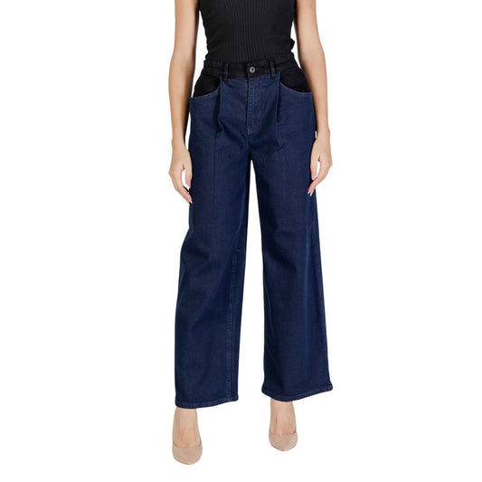 ICHI Blue Cotton Pant ICHI
