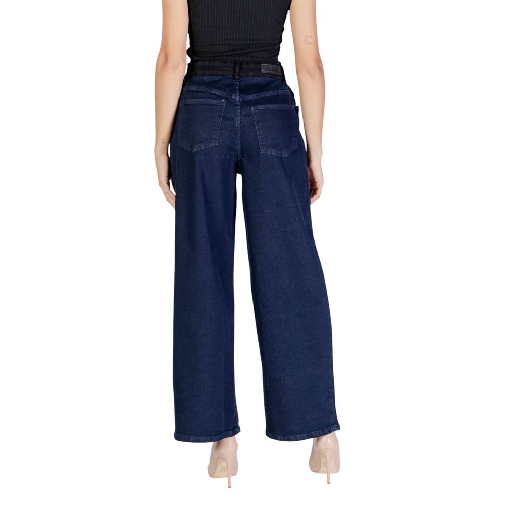 ICHI Blue Cotton Pant ICHI