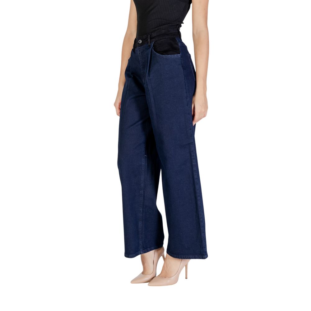 ICHI Blue Cotton Pant ICHI