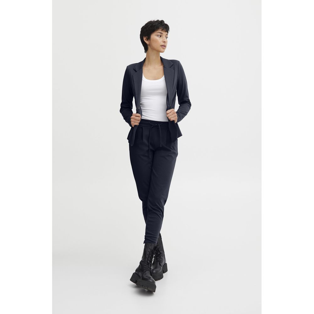 ICHI Blue Polyester Pant ICHI