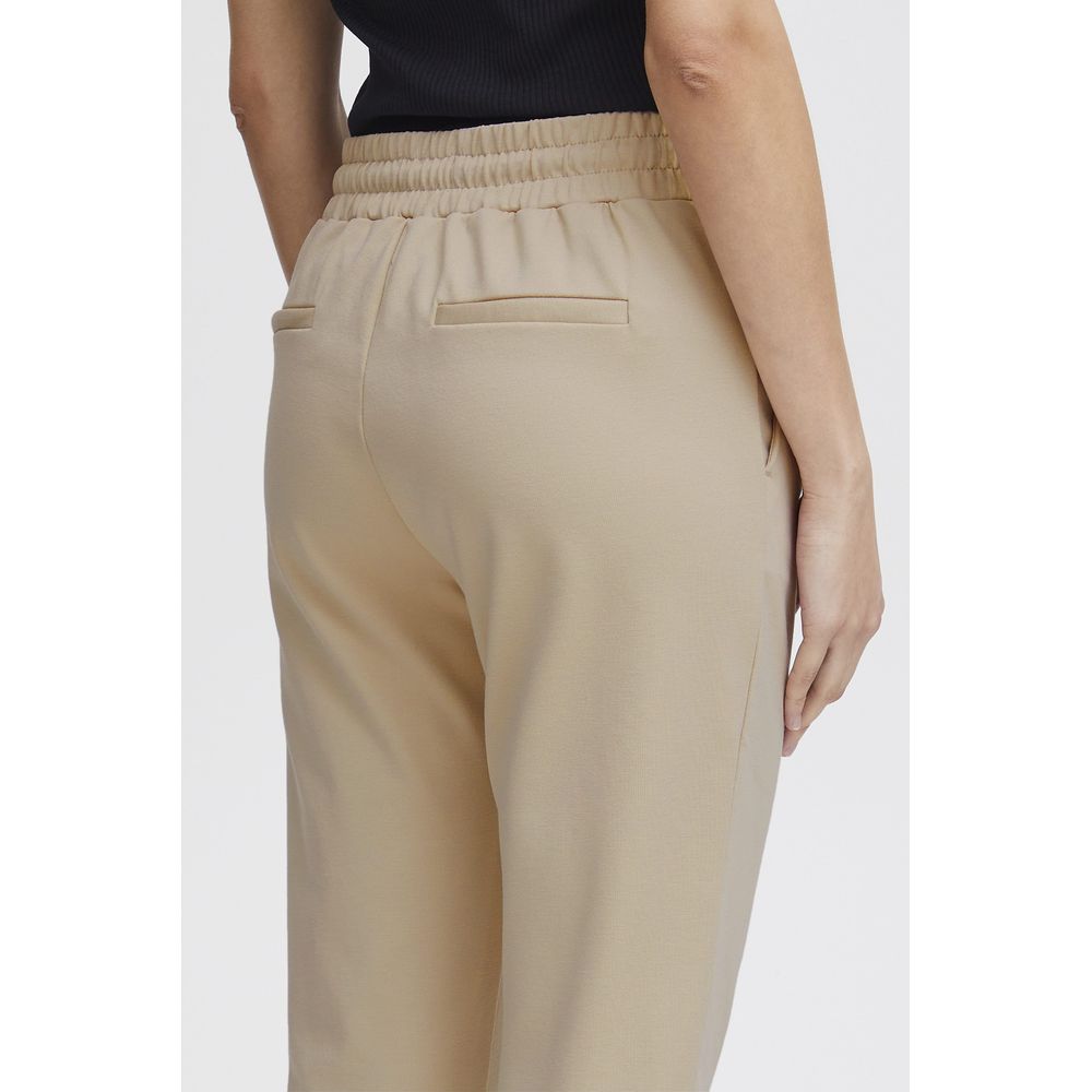 ICHI Beige Polyester Pant ICHI