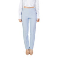Sandro Ferrone Blue Polyester Dress Pants