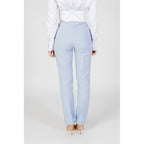 Sandro Ferrone Blue Polyester Dress Pants