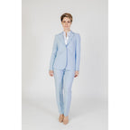 Sandro Ferrone Blue Polyester Dress Pants