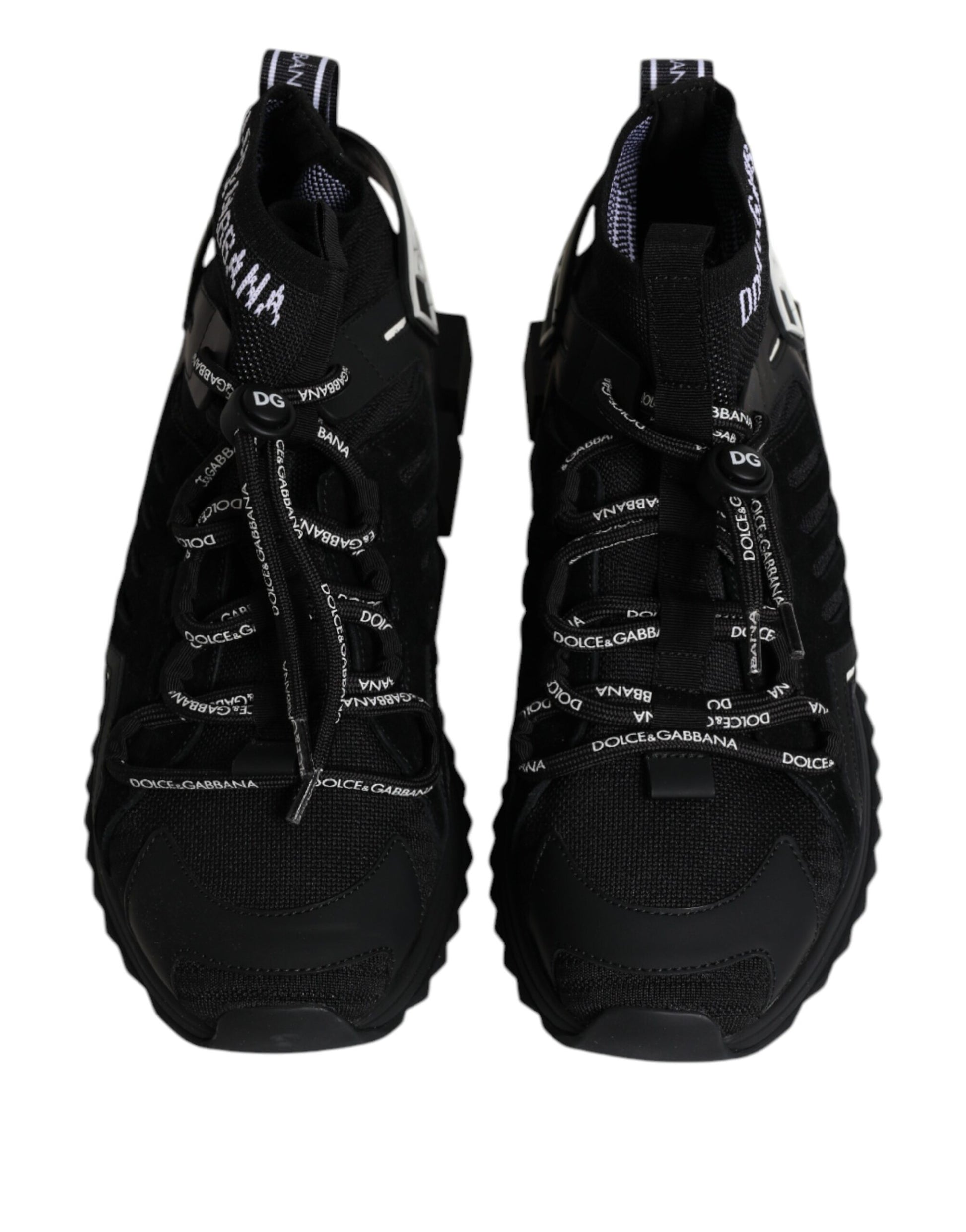 Dolce & Gabbana Black Sorrento Logo Men Sneakers Socks Shoes Dolce & Gabbana