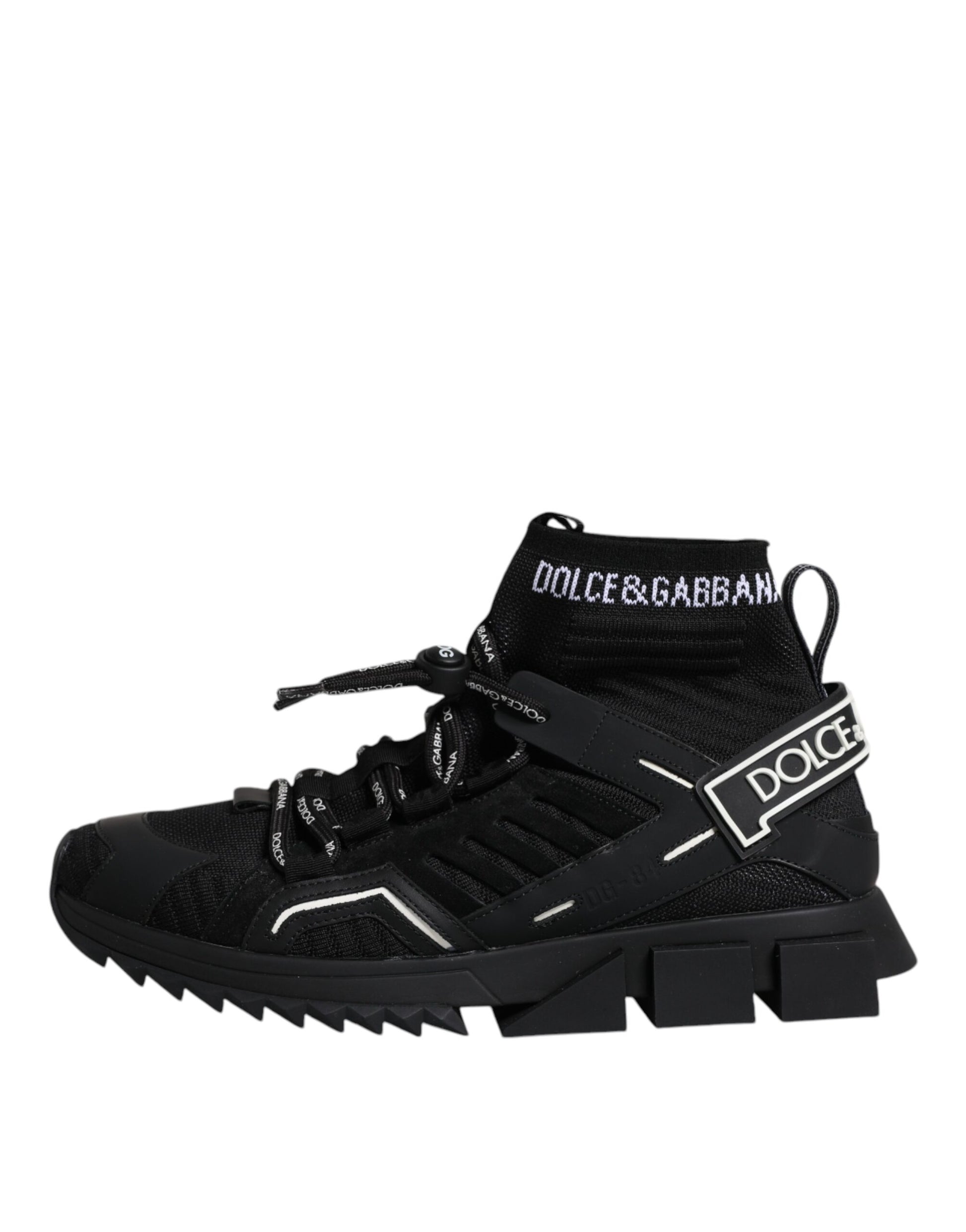 Dolce & Gabbana Black Sorrento Logo Men Sneakers Socks Shoes Dolce & Gabbana