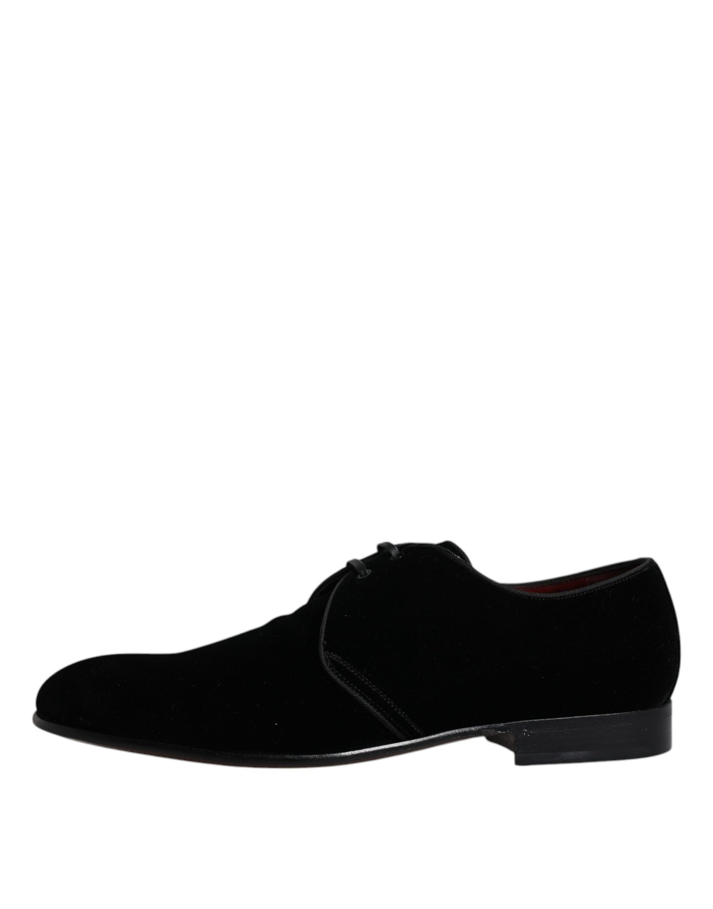 Dolce & Gabbana Black Velvet Leather Lace Up Derby Shoes Dolce & Gabbana