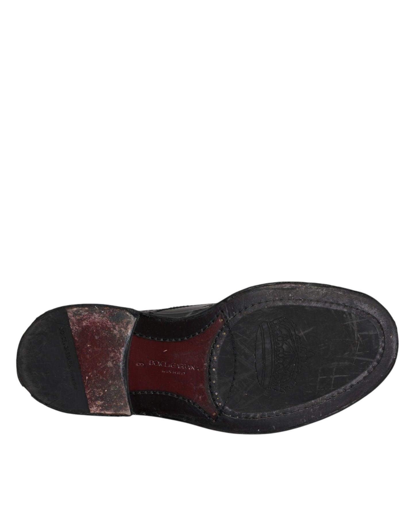 Dolce & Gabbana Black Leather Derby Wingtip Formal Shoes Dolce & Gabbana