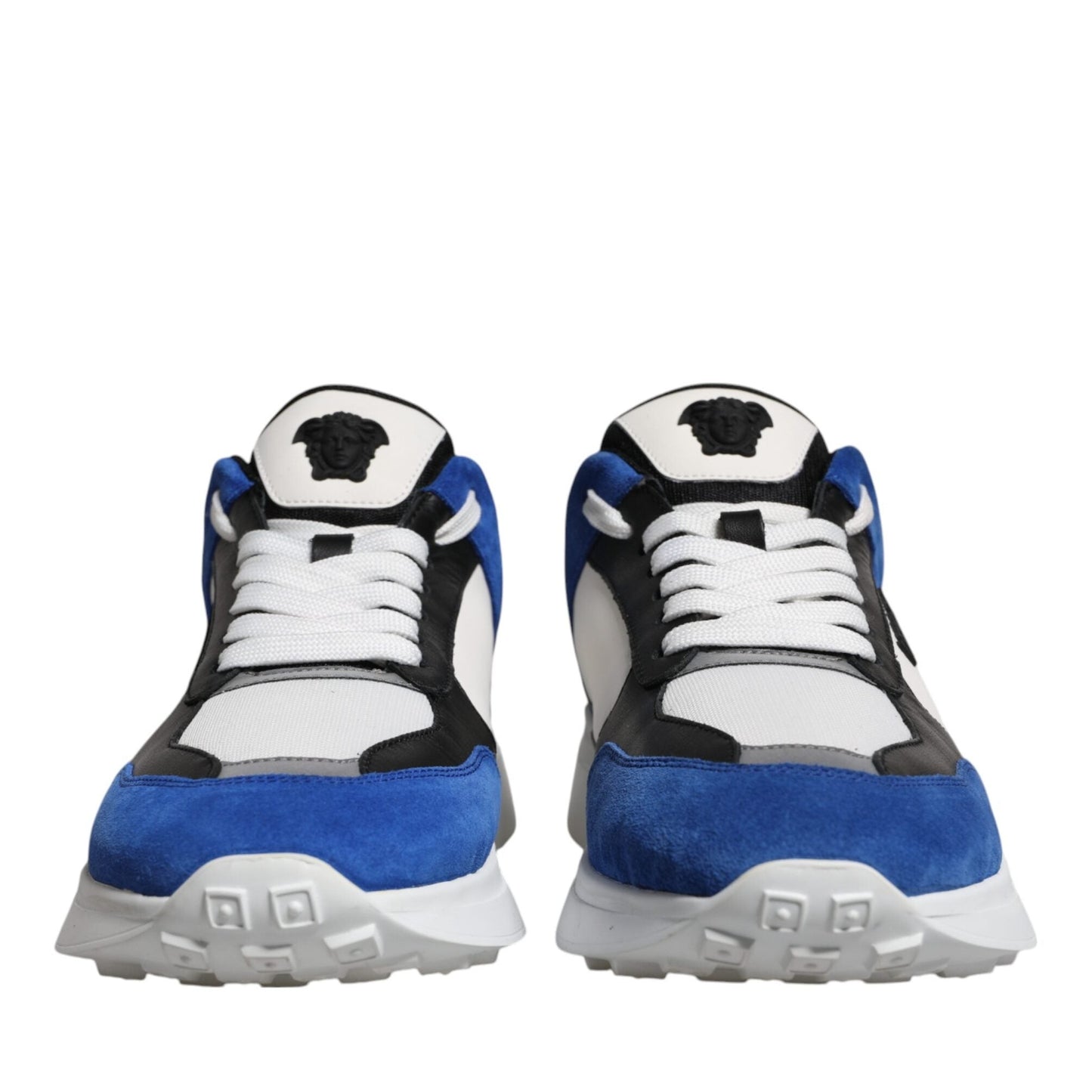 Versace Multicolor Canvas Quad Fabric Medusa Low Top Sneakers Shoes Versace