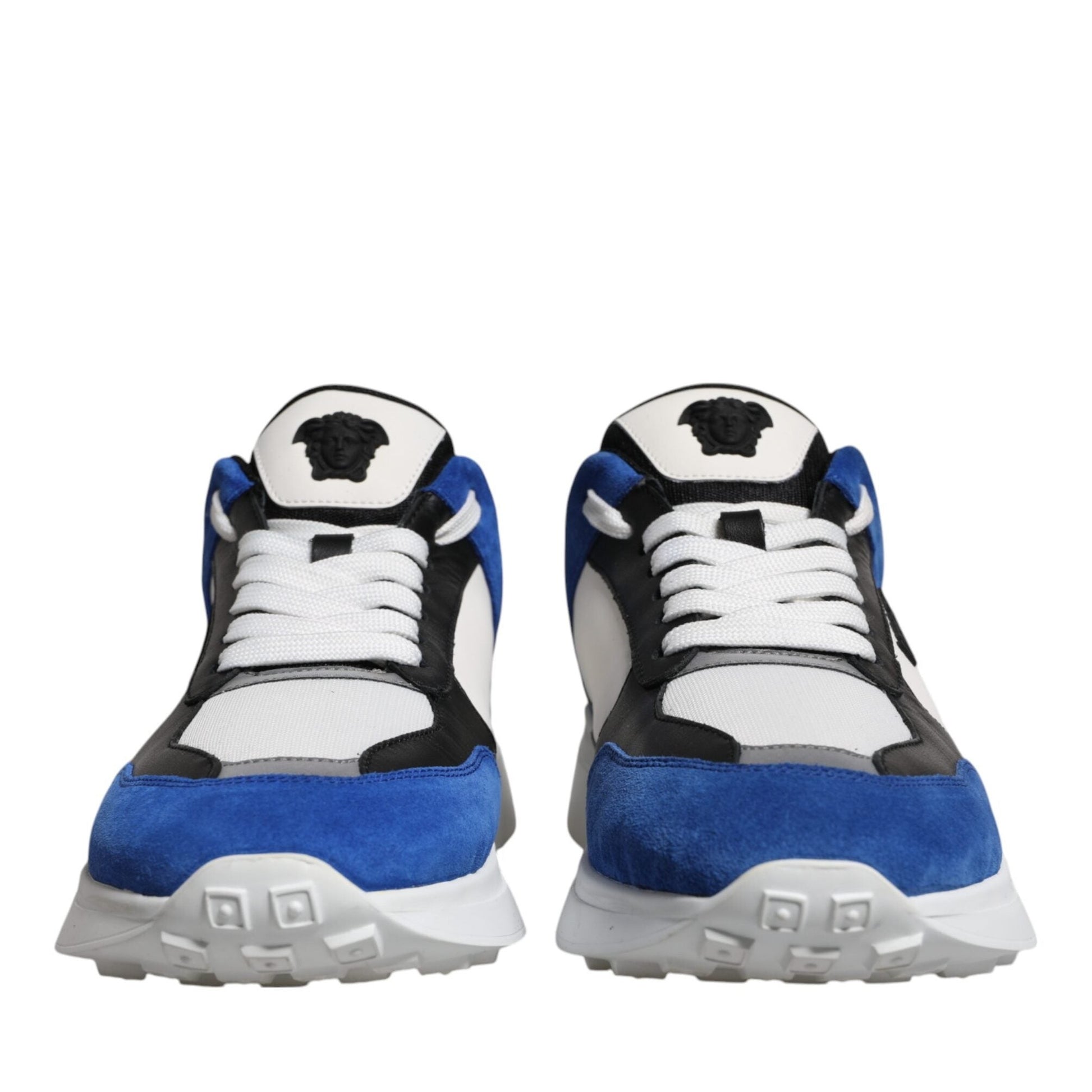 Versace Multicolor Canvas Quad Fabric Medusa Low Top Sneakers Shoes Versace