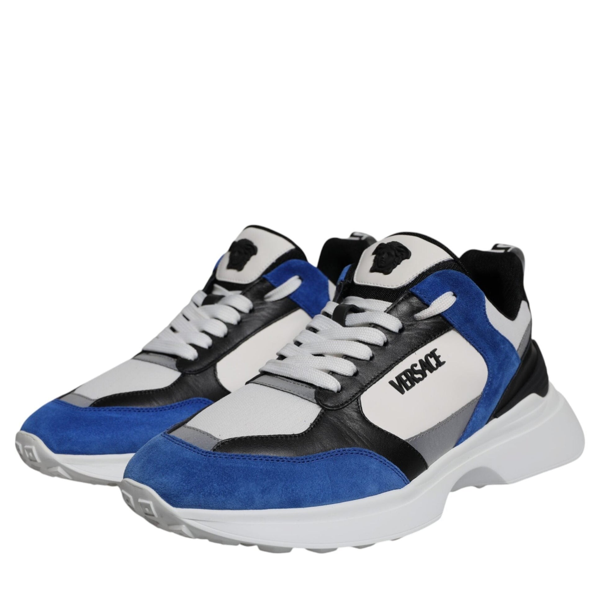 Versace Multicolor Canvas Quad Fabric Medusa Low Top Sneakers Shoes Versace