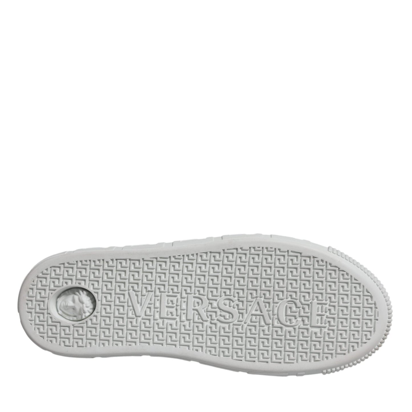 Versace White Pink Greca Print Platform Low Top Sneakers Shoes Versace