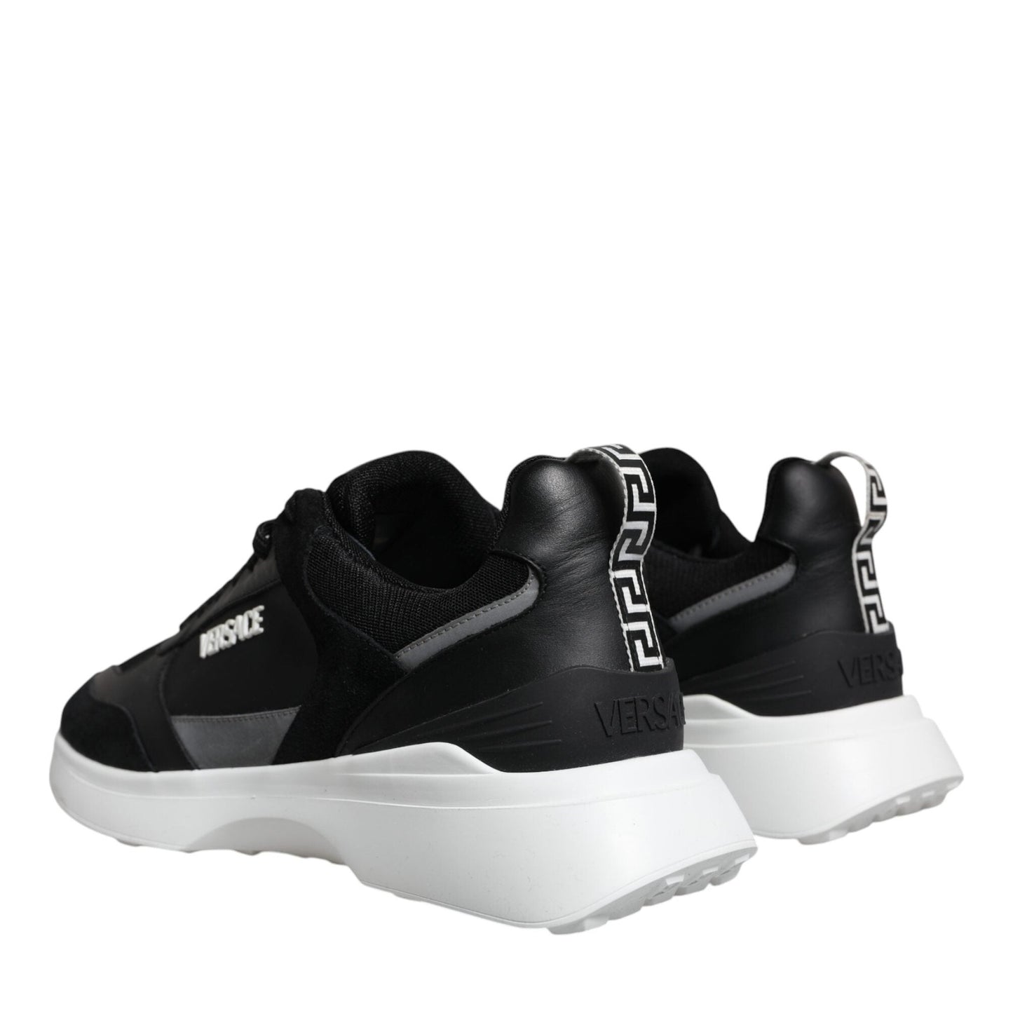 Versace Black Canvas Quad Fabric Medusa Low Top Sneaker Shoes Versace
