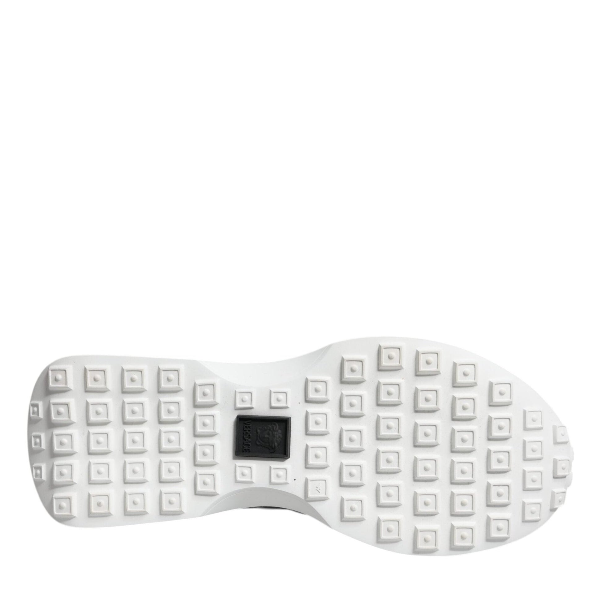 Versace Black Canvas Quad Fabric Medusa Low Top Sneaker Shoes Versace