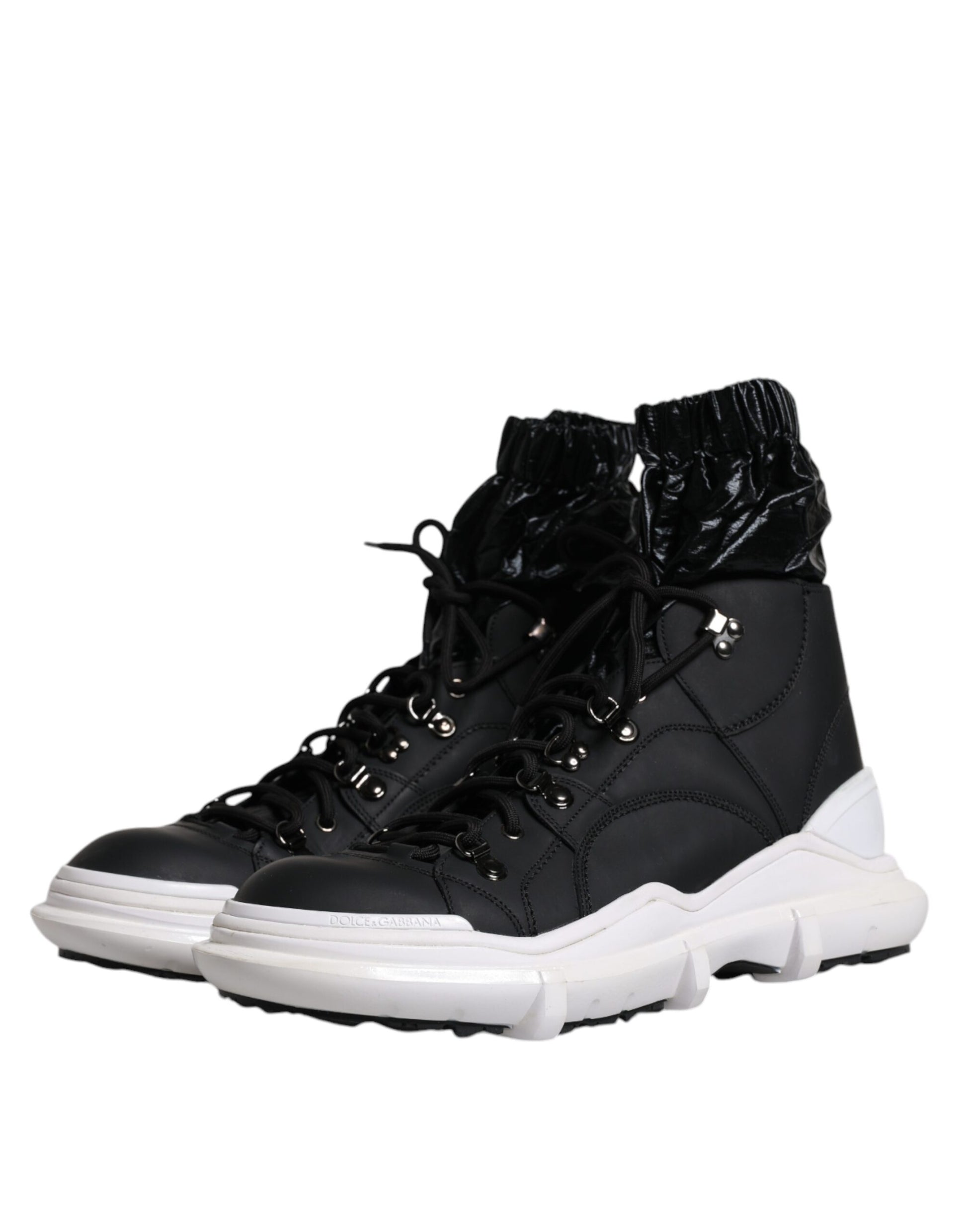 Dolce & Gabbana Black Nylon Galileo High Top Sneakers Shoes Dolce & Gabbana