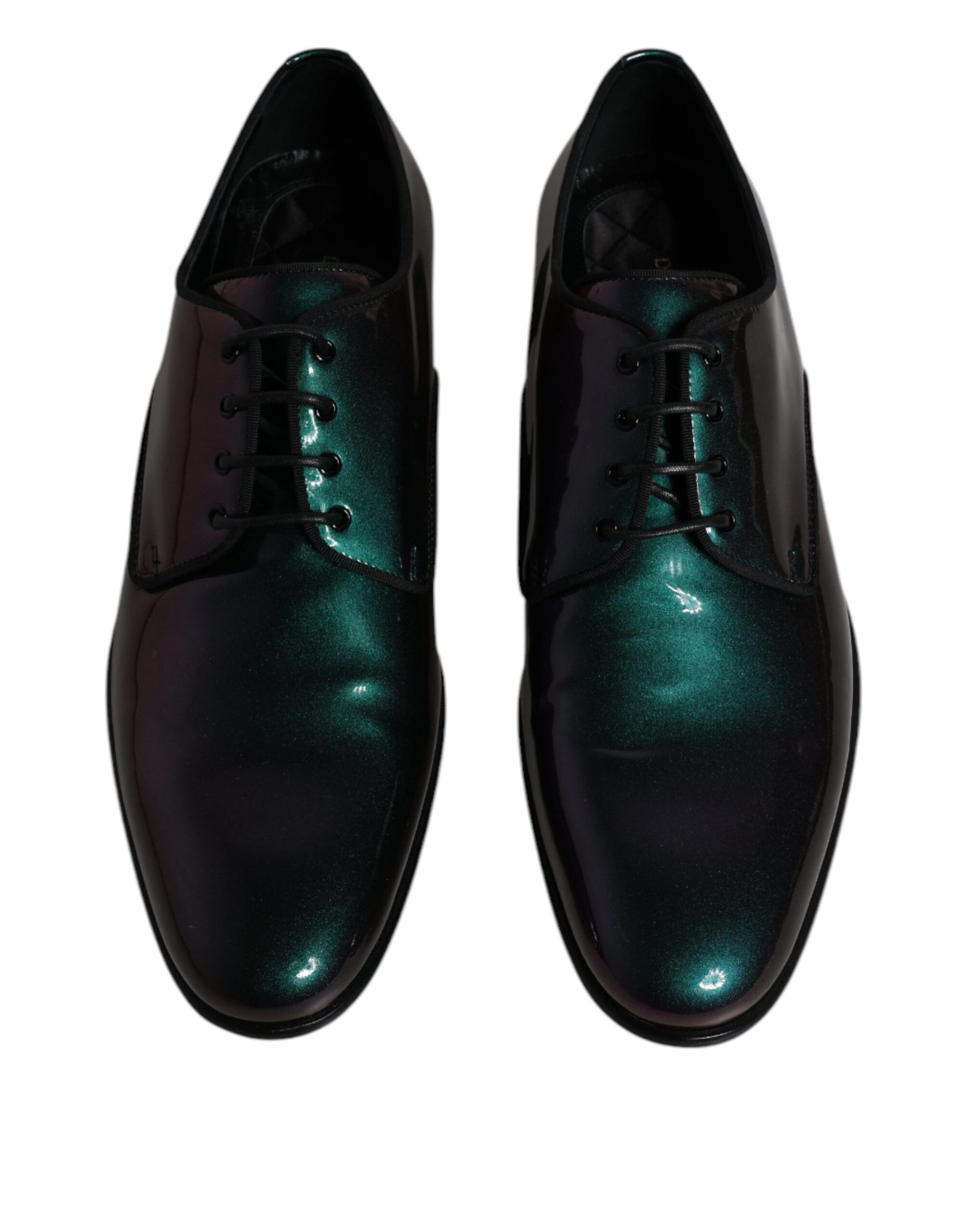 Dolce & Gabbana Peacock Patent Leather Derby Men Dress Shoes Dolce & Gabbana
