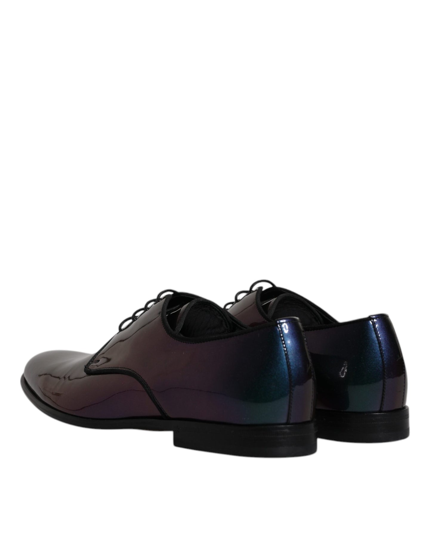 Dolce & Gabbana Peacock Patent Leather Derby Men Dress Shoes Dolce & Gabbana