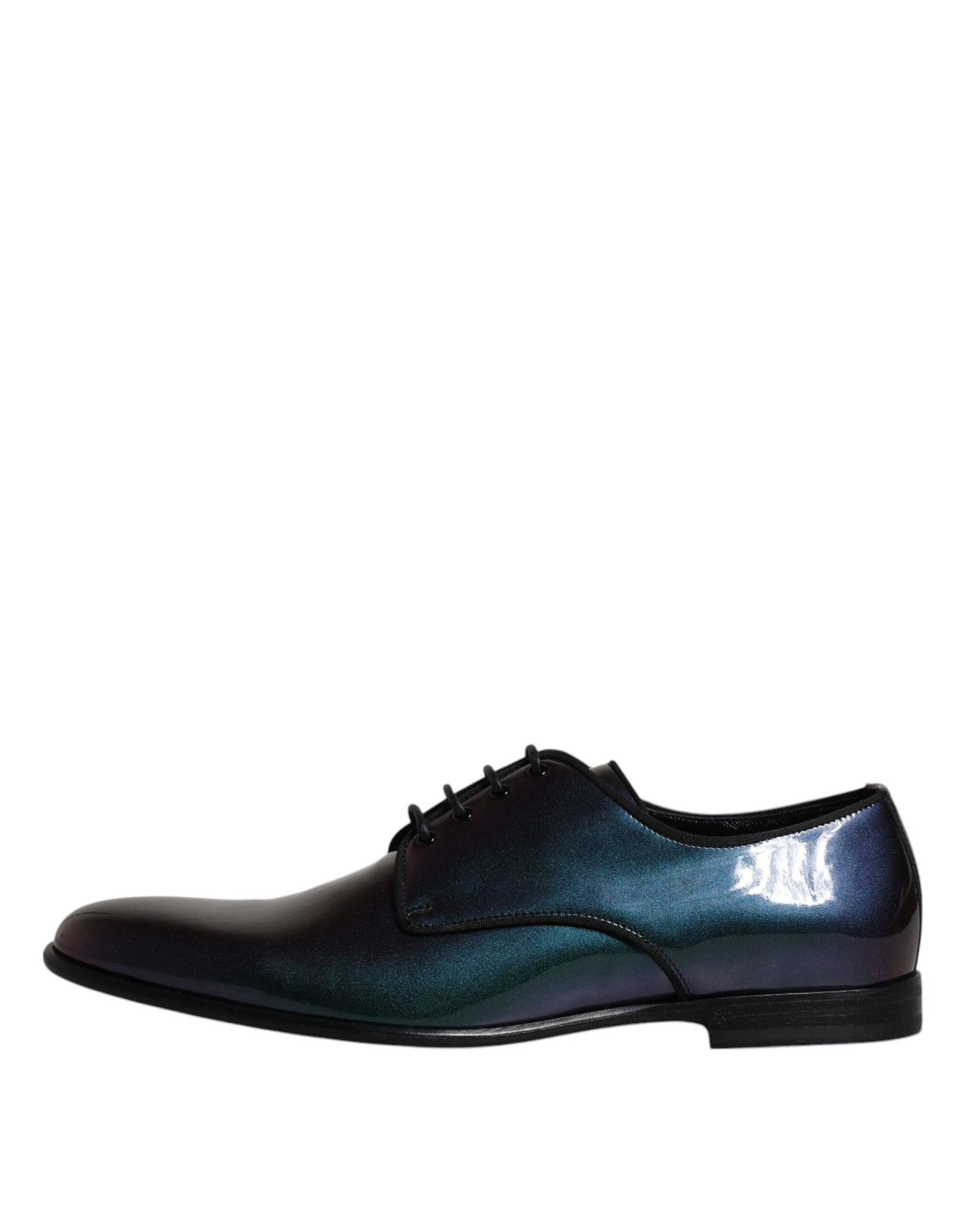 Dolce & Gabbana Peacock Patent Leather Derby Men Dress Shoes Dolce & Gabbana