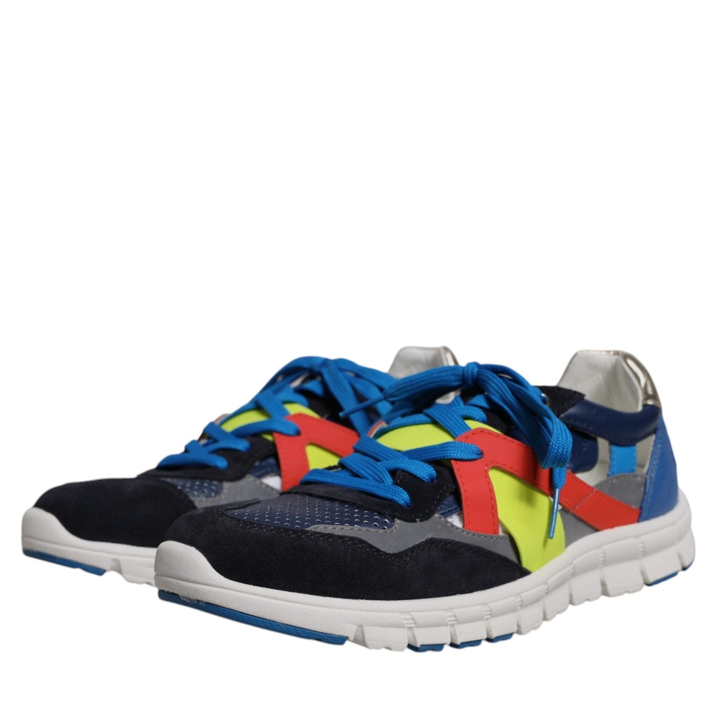 Dolce & Gabbana Multicolor Leather Suede Low Top Sneakers Shoes Dolce & Gabbana