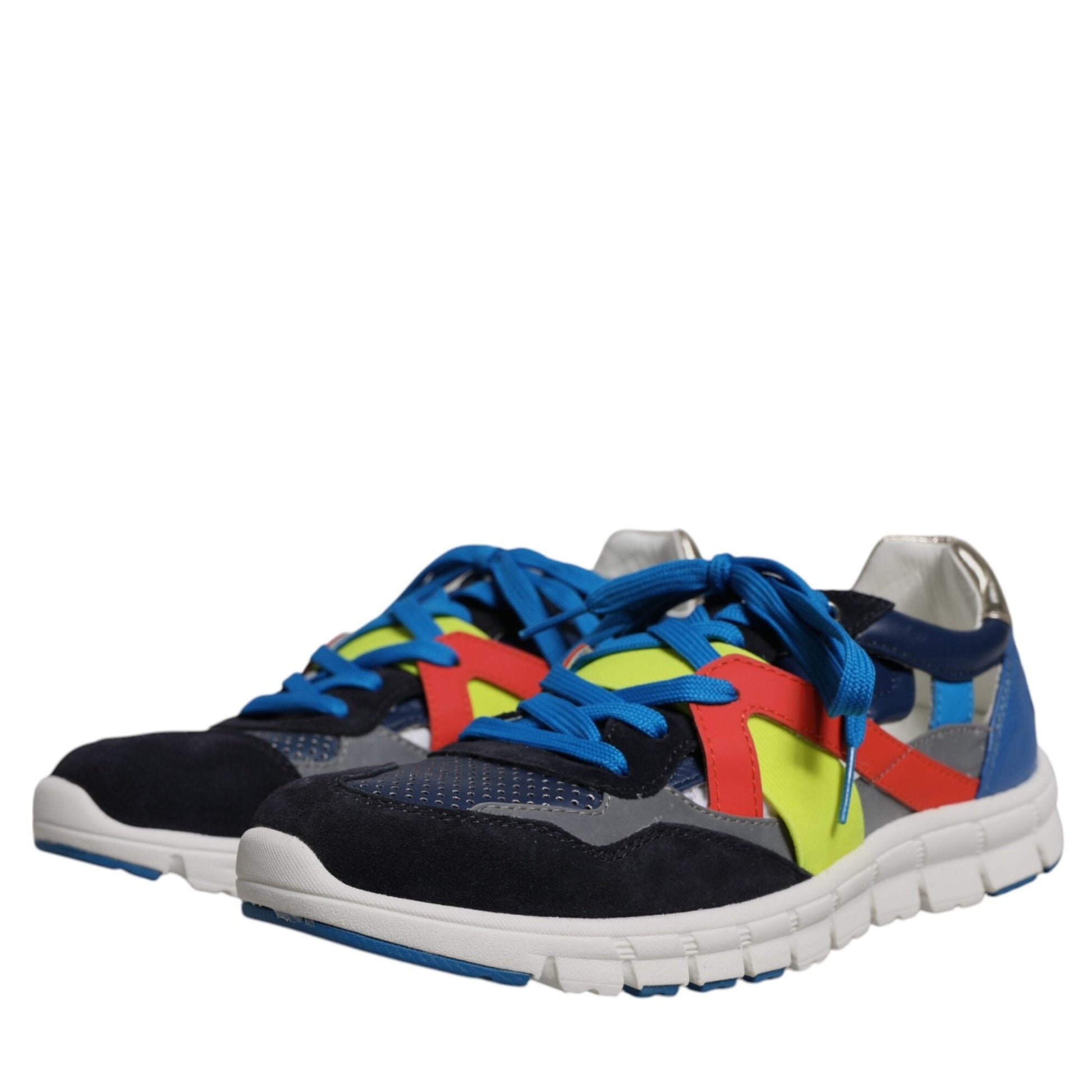 Dolce & Gabbana Multicolor Leather Suede Low Top Sneakers Shoes Dolce & Gabbana