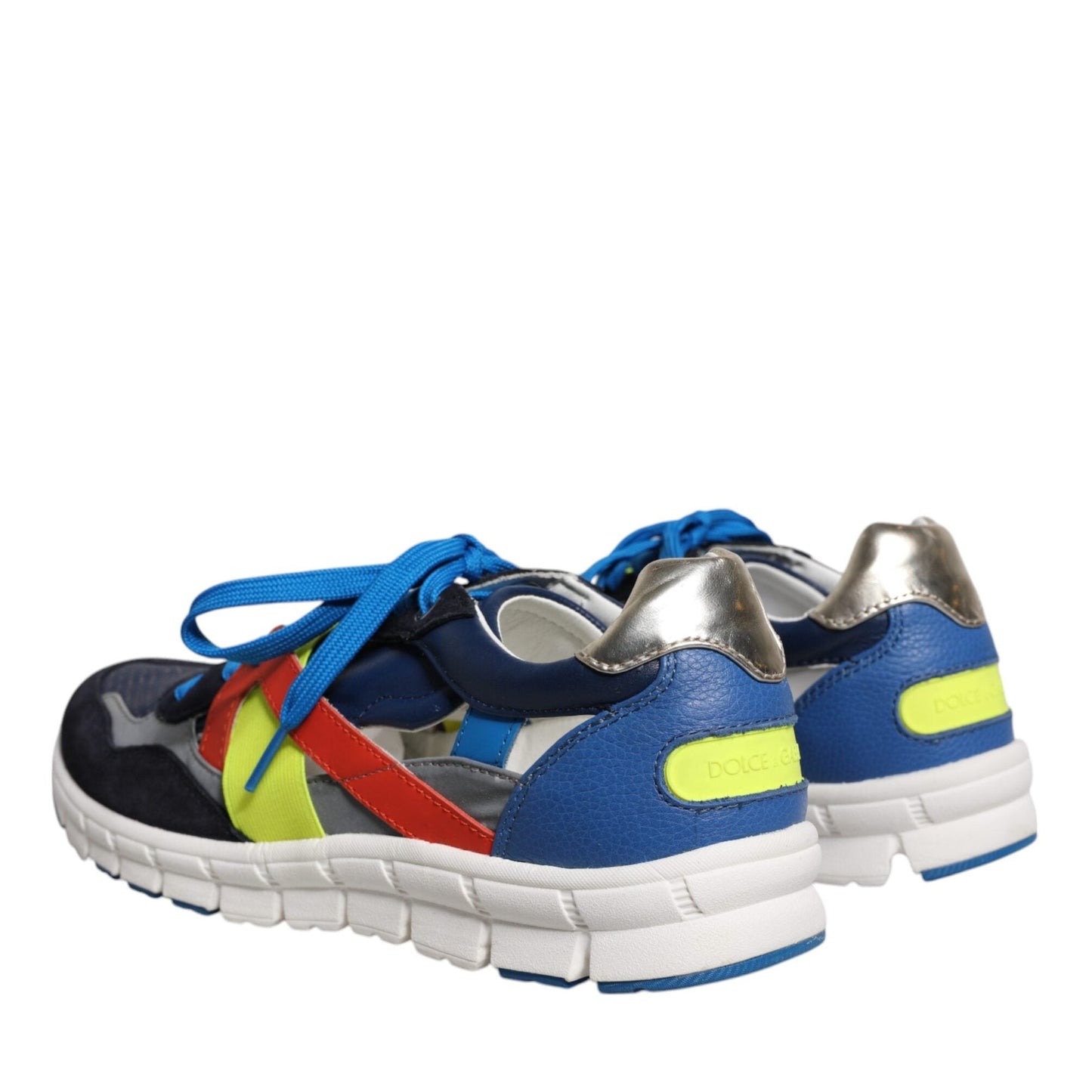 Dolce & Gabbana Multicolor Leather Suede Low Top Sneakers Shoes Dolce & Gabbana