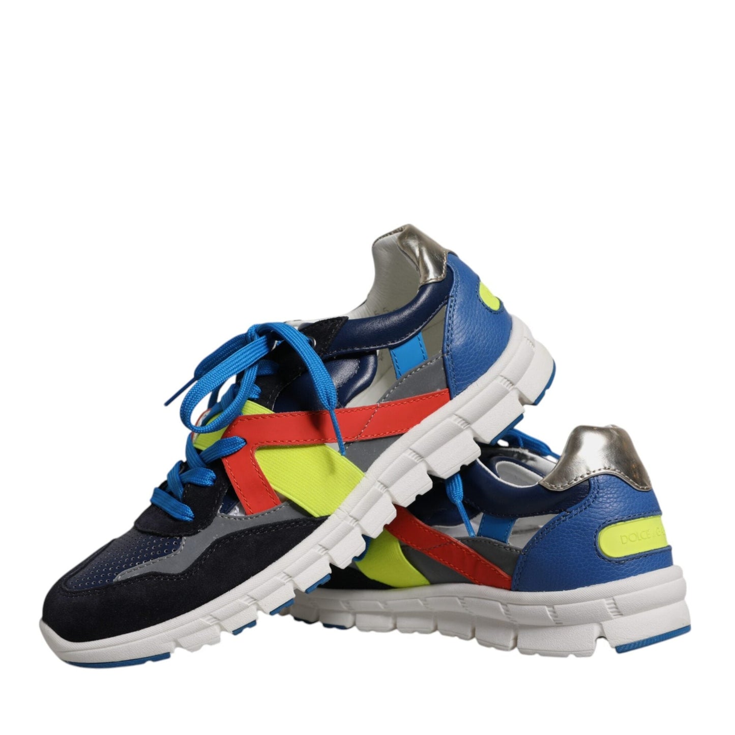 Dolce & Gabbana Multicolor Leather Suede Low Top Sneakers Shoes Dolce & Gabbana