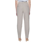 Beige Street One polyamide cropped pants with a tailored fit, shown on a model against a neutral background.
