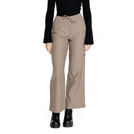 Jacqueline De Yong Brown Cotton Pant Jacqueline De Yong