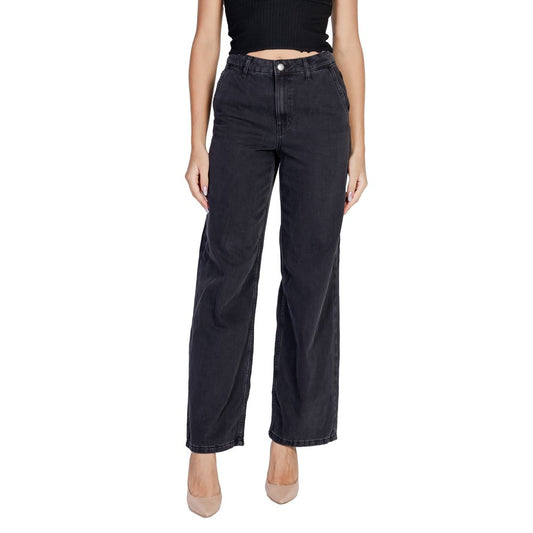Jacqueline De Yong Black Cotton Relaxed Fit Jean Jacqueline De Yong