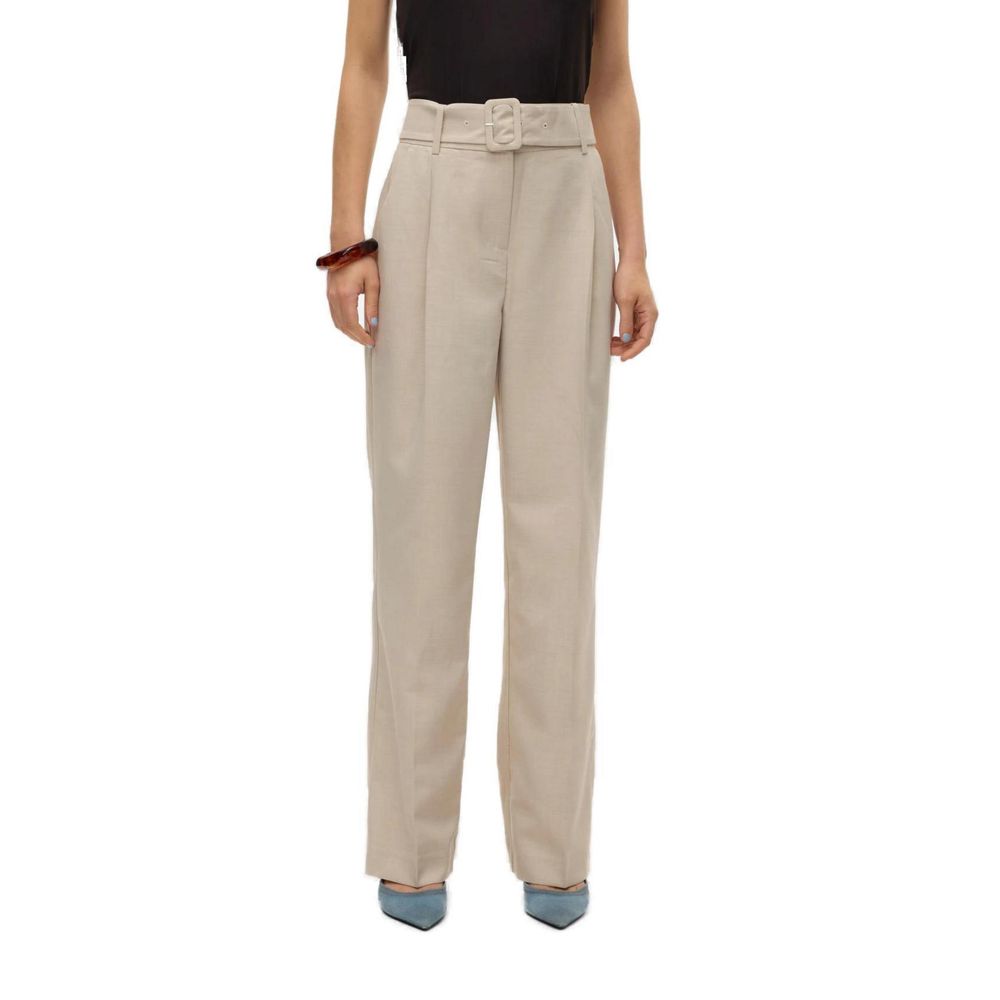 Vero Moda Gray Polyester Casual Pants Vero Moda