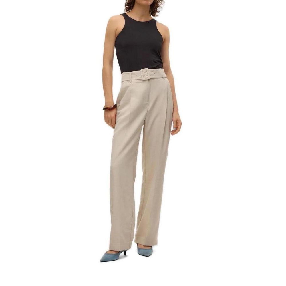 Vero Moda Gray Polyester Casual Pants Vero Moda