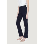 Street One Blue Cotton Flared Pants